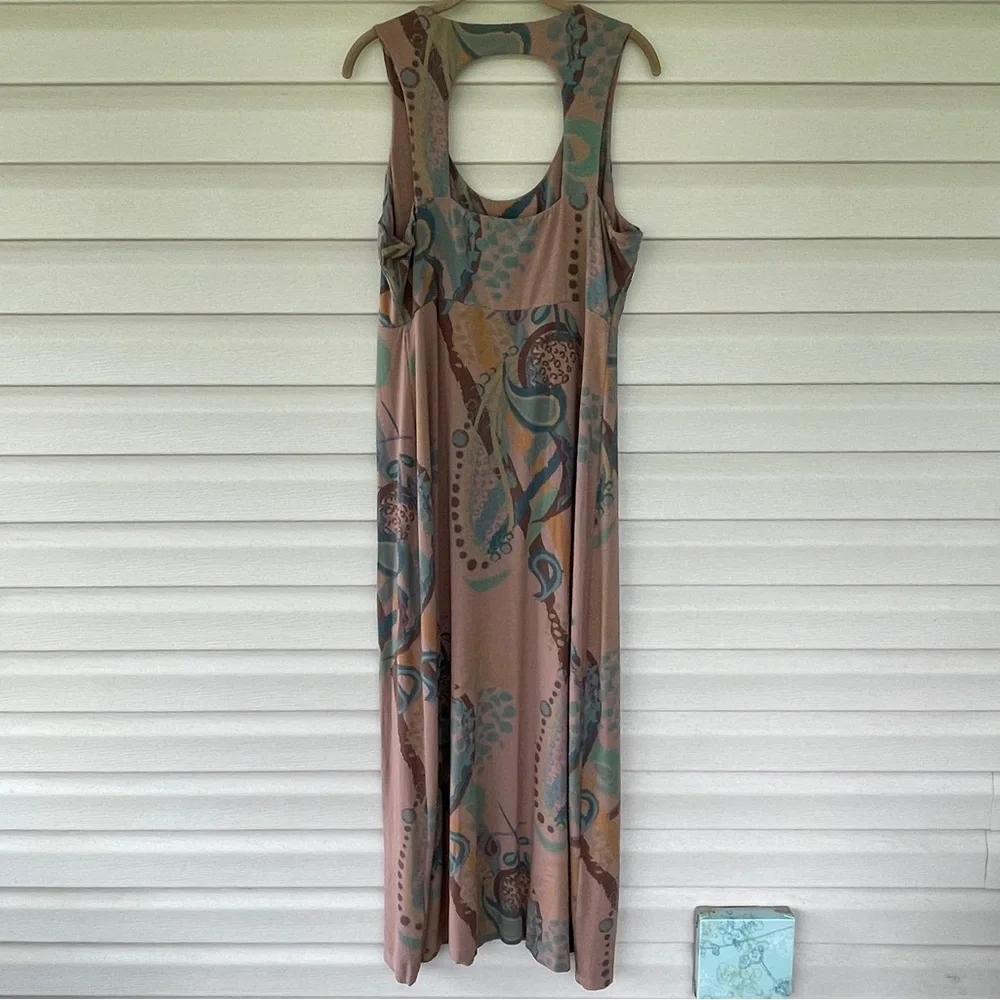 Fresh Produce Paisley Floral Multicolor Sleeveless Cutout Maxi Dress Size XL